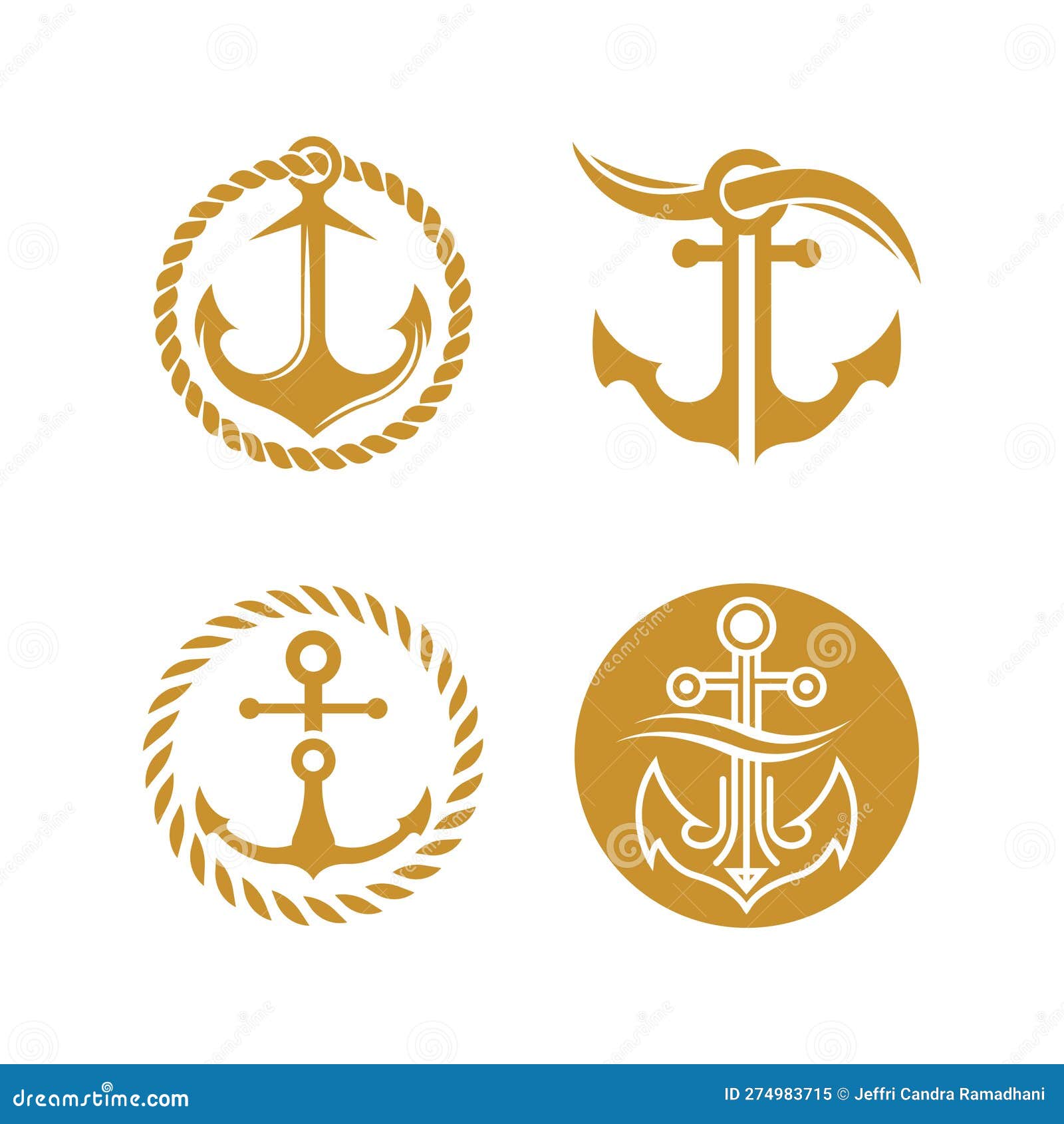 Anchor Logo Icon Boat Ship Marine Navy Stock Vector - Illustration