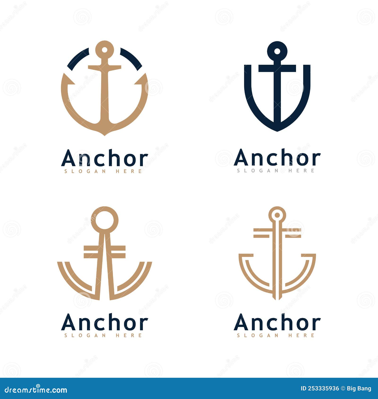 Anchor Logo Icon Design Template Stock Vector Illustration of badge