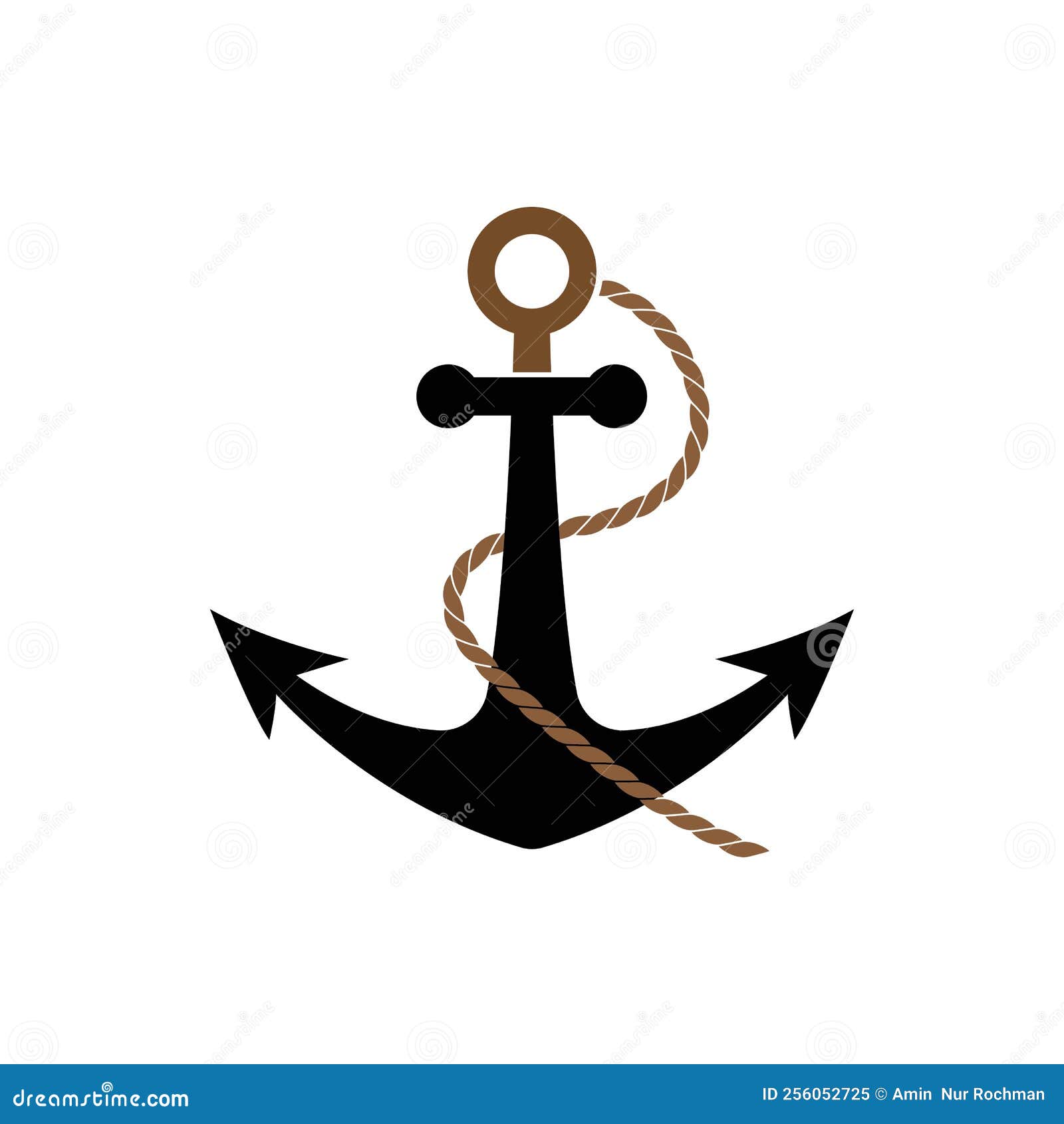 Anchor Logo Illustration Template Vector Design Stock Illustration