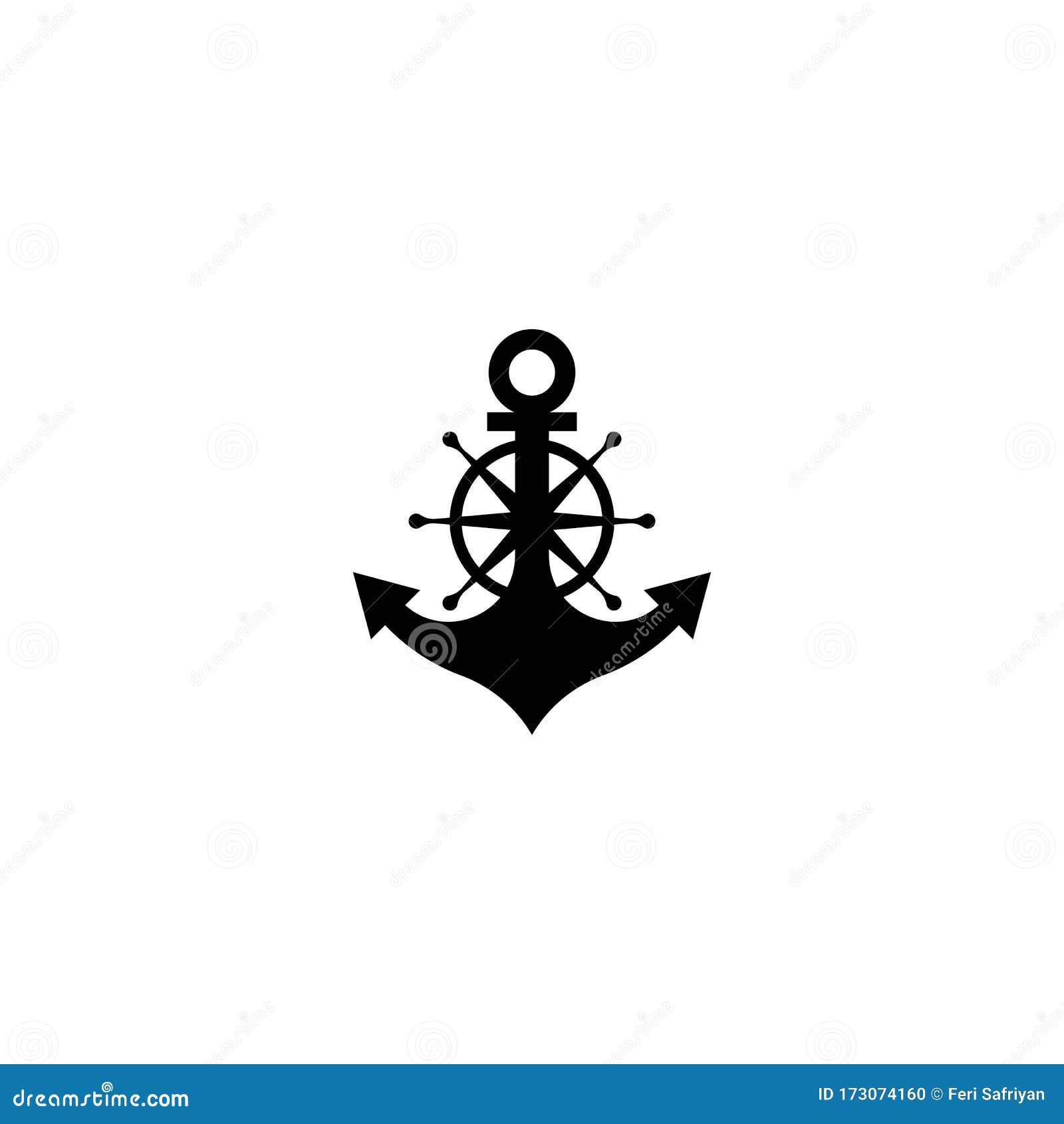 Anchor logo template stock vector. Illustration of silhouette