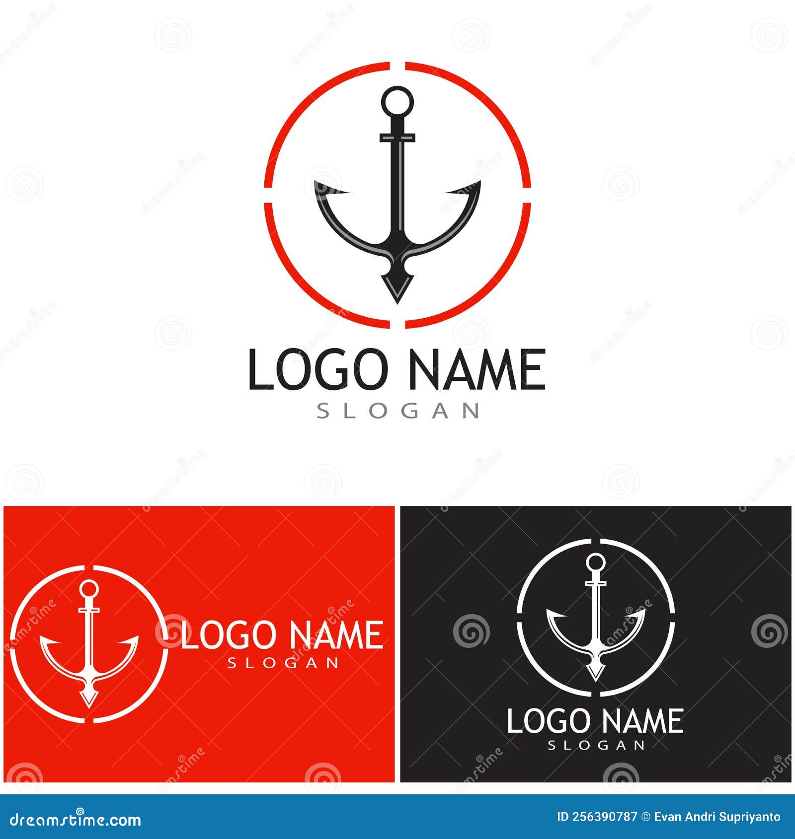 Anchor Logo Template Vector Symbol Design Stock Vector Illustration
