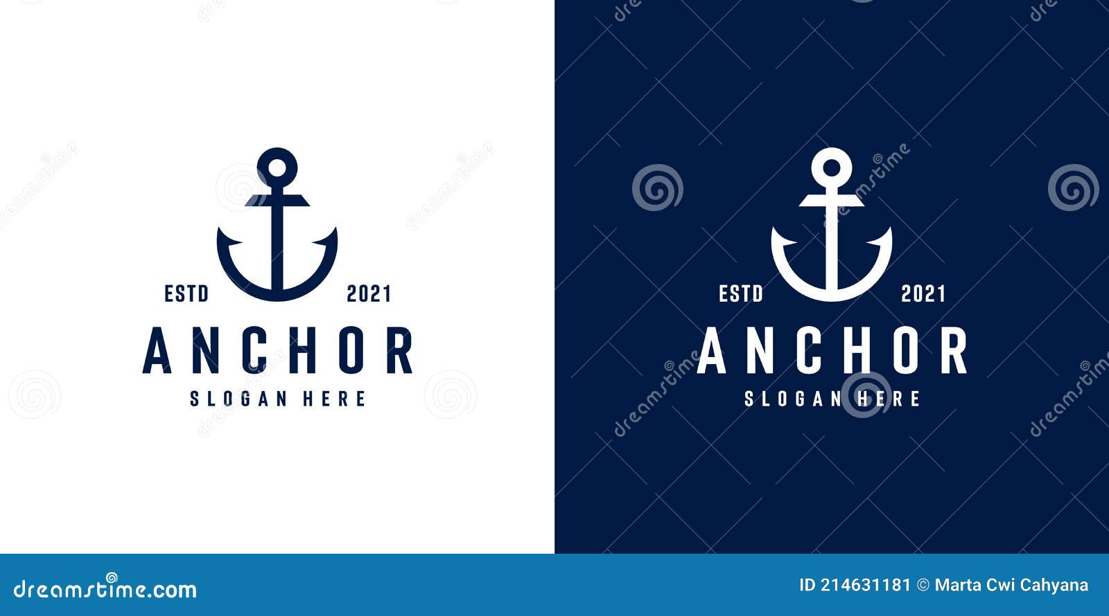 Anchor Nautical Marine Seal Logo Design Stock Vector