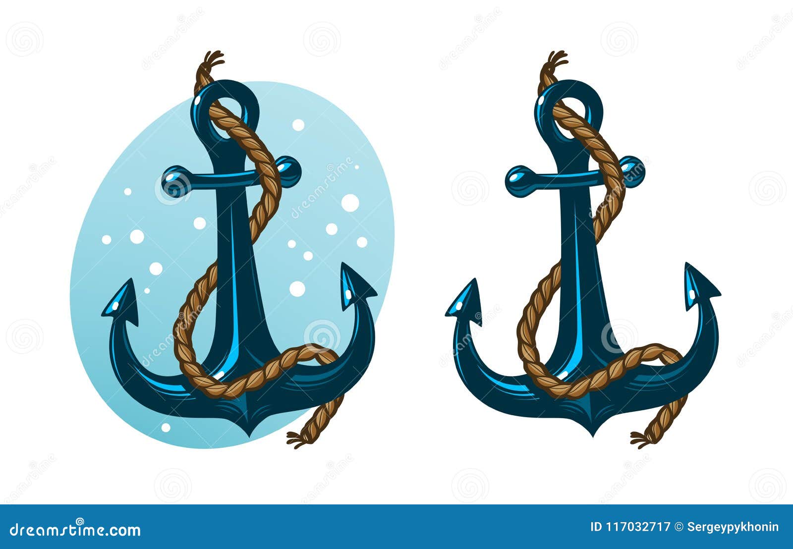 Anchor with Rope. Cartoon Vector Vector - Illustration of design: 117032717