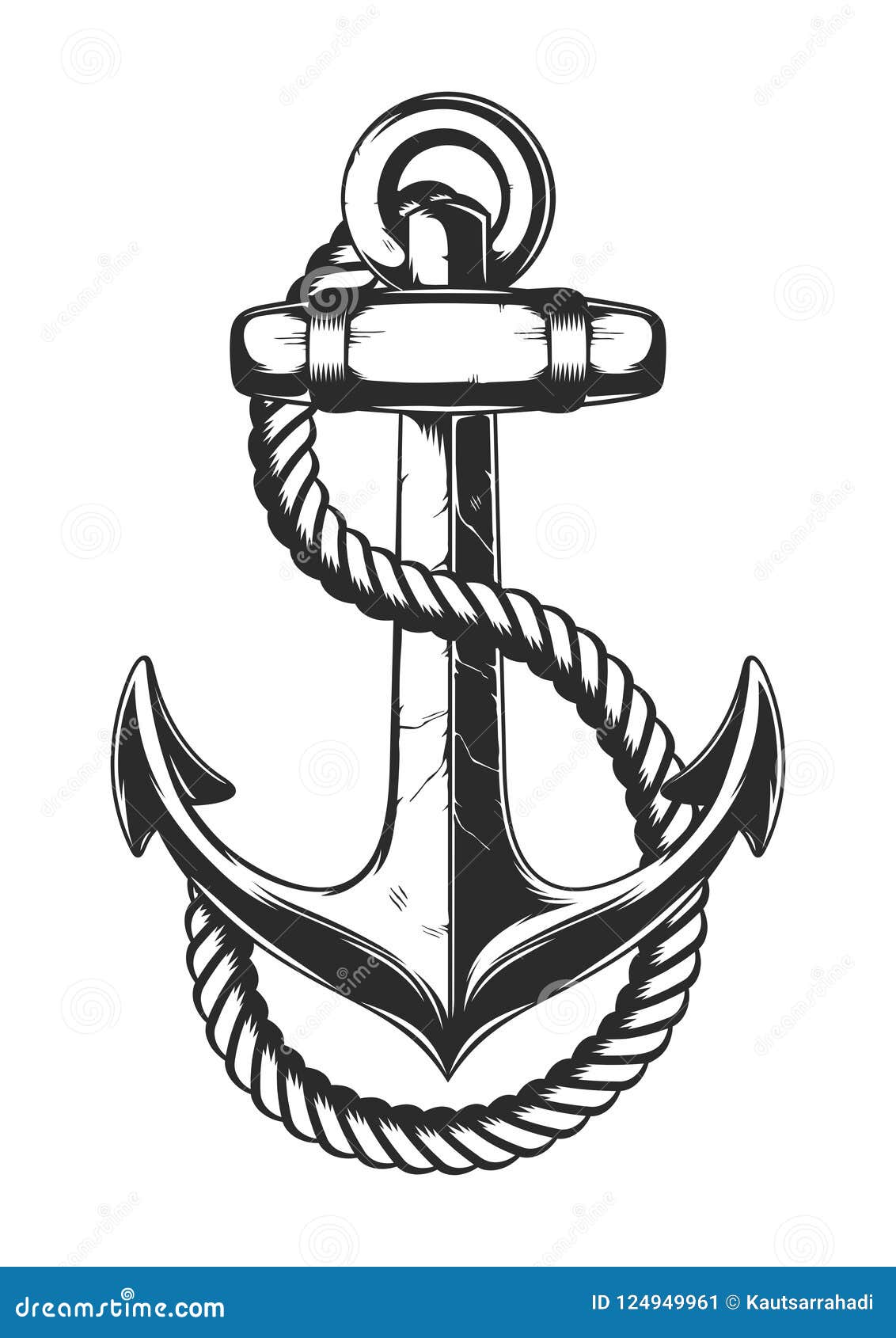 Anchor Rope Illustration White Stock Illustration - Illustration of ...