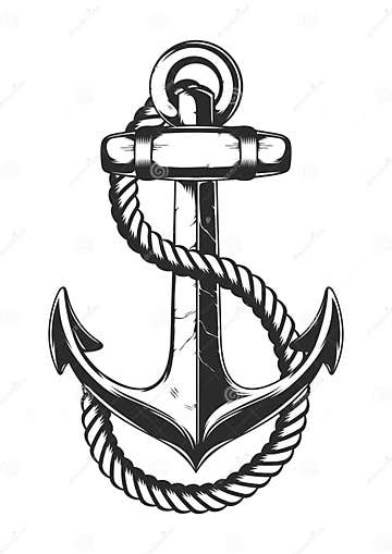 Anchor Rope Illustration White Stock Illustration - Illustration of ...