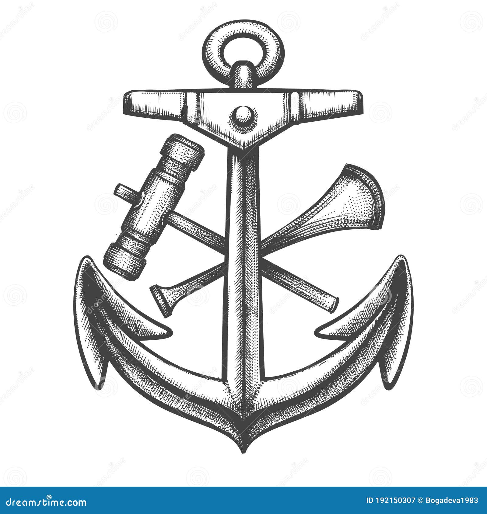 Anchor and Shipyard Tools Sailor Tattoo Stock Vector - Illustration of ...