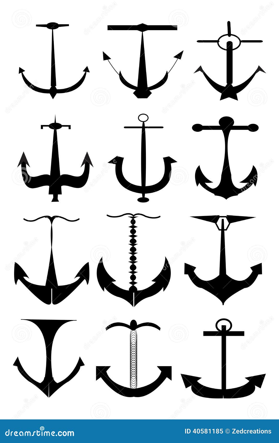 Anchor Silhouette Stock Vector - Image: 40581185