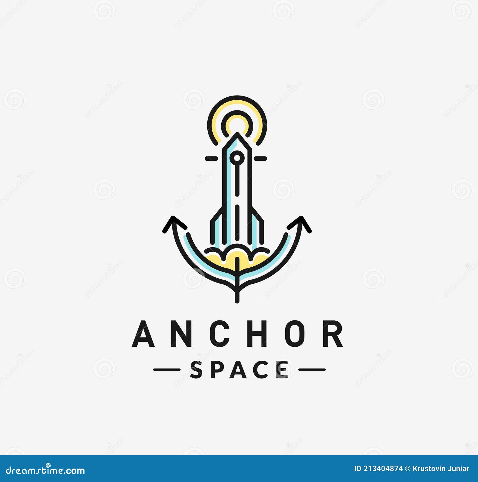 Anchor Space Vector, Anchor Rocket Vector Stock Vector Illustration