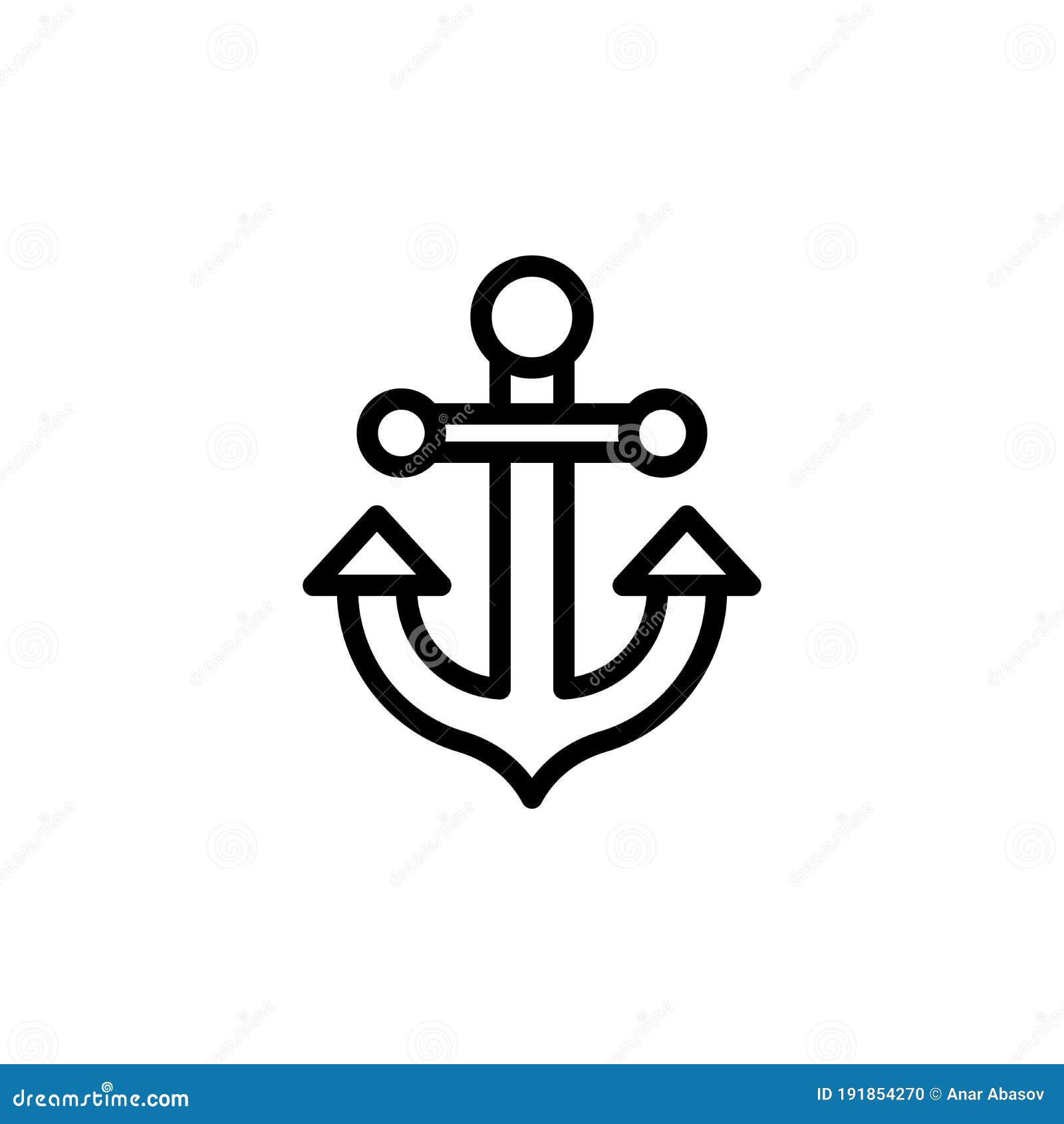 Simple Anchor Tattoo Template