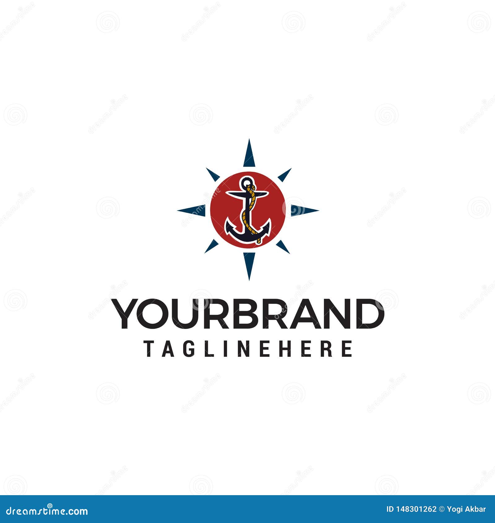 Anchoring Logo Design Concept Template Stock Vector Illustration of