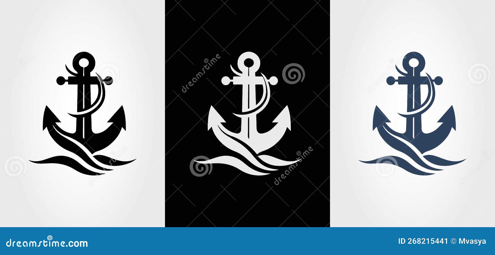 Anchors Icon. Anchor in Sea. Nautical Symbol. Simple Anchor. Simple ...