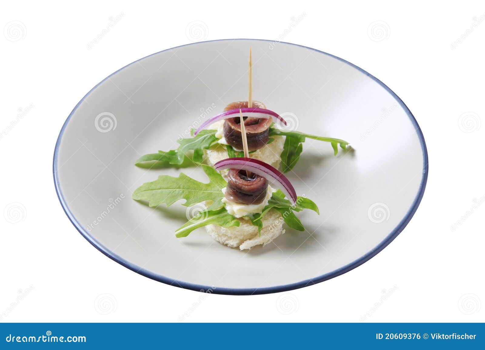 Anchovy canapes stock photo. Image of gourmet, treat 20609376