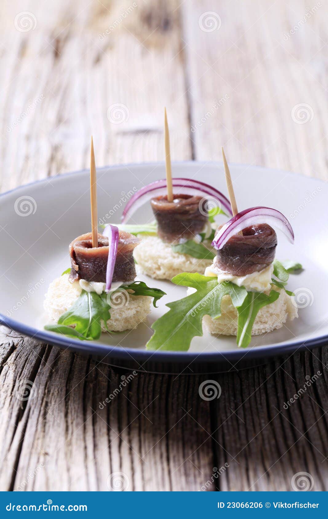Anchovy canapes stock photo. Image of gourmet, sticks 23066206