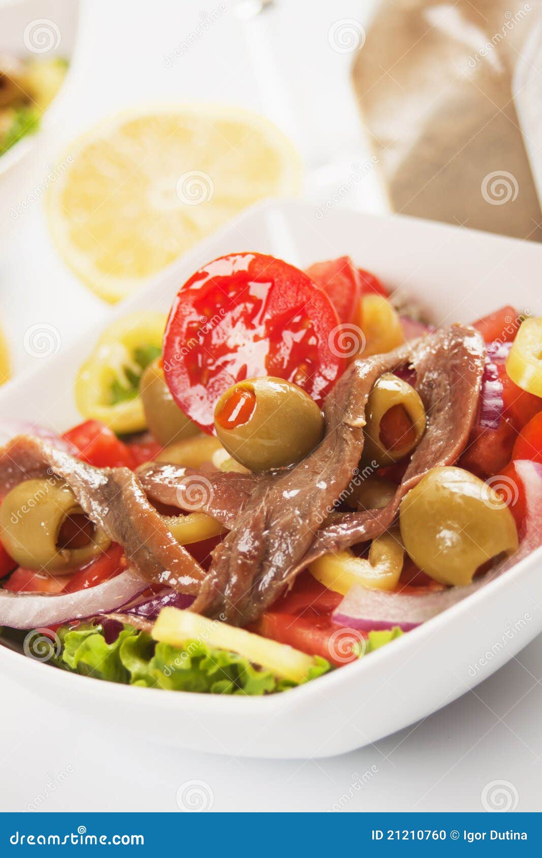 Anchovy salad stock photo. Image of vegetable, mediterranean 21210760