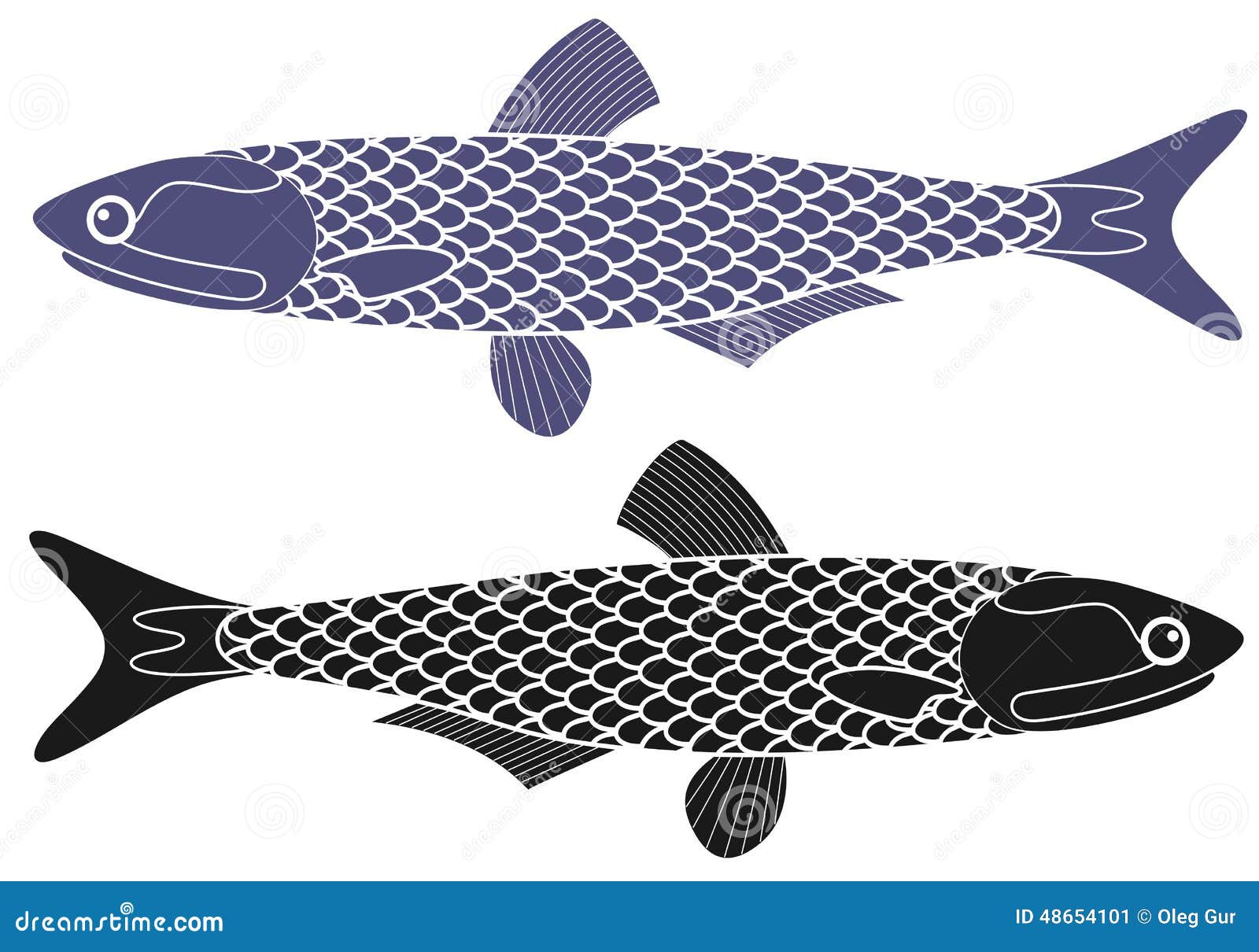 Anchovy stock vector. Illustration of blue, life, black 48654101