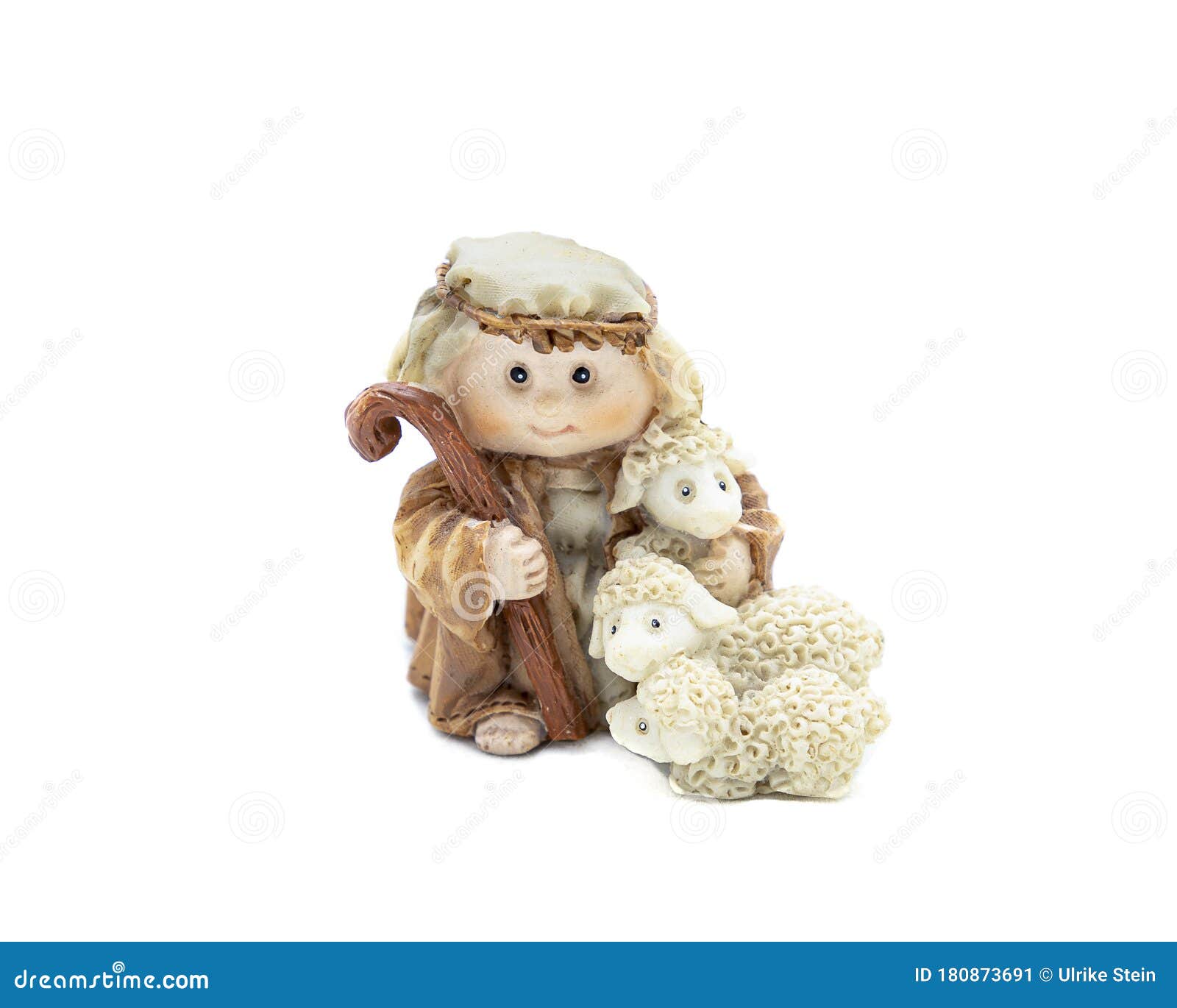 Ancienne Figurine Berger De Scène De La Nativité De Noël Image