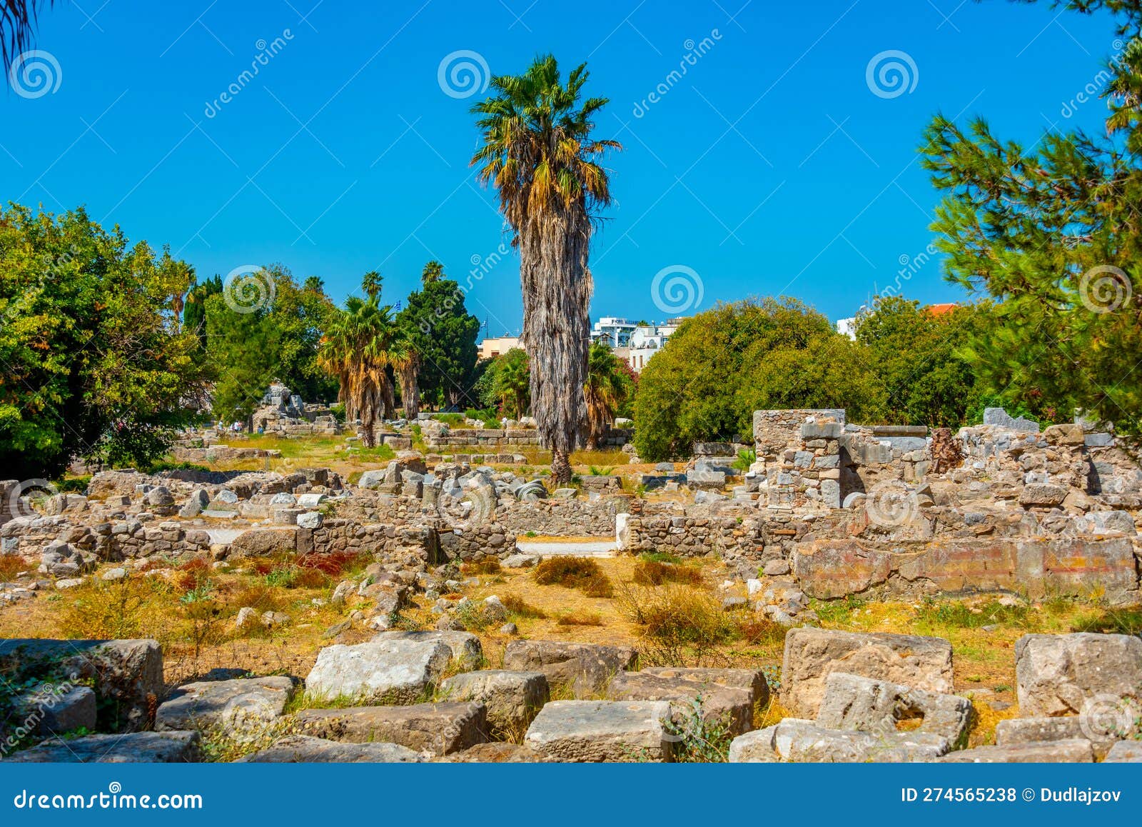 Ancient agora at Greek island Kos.