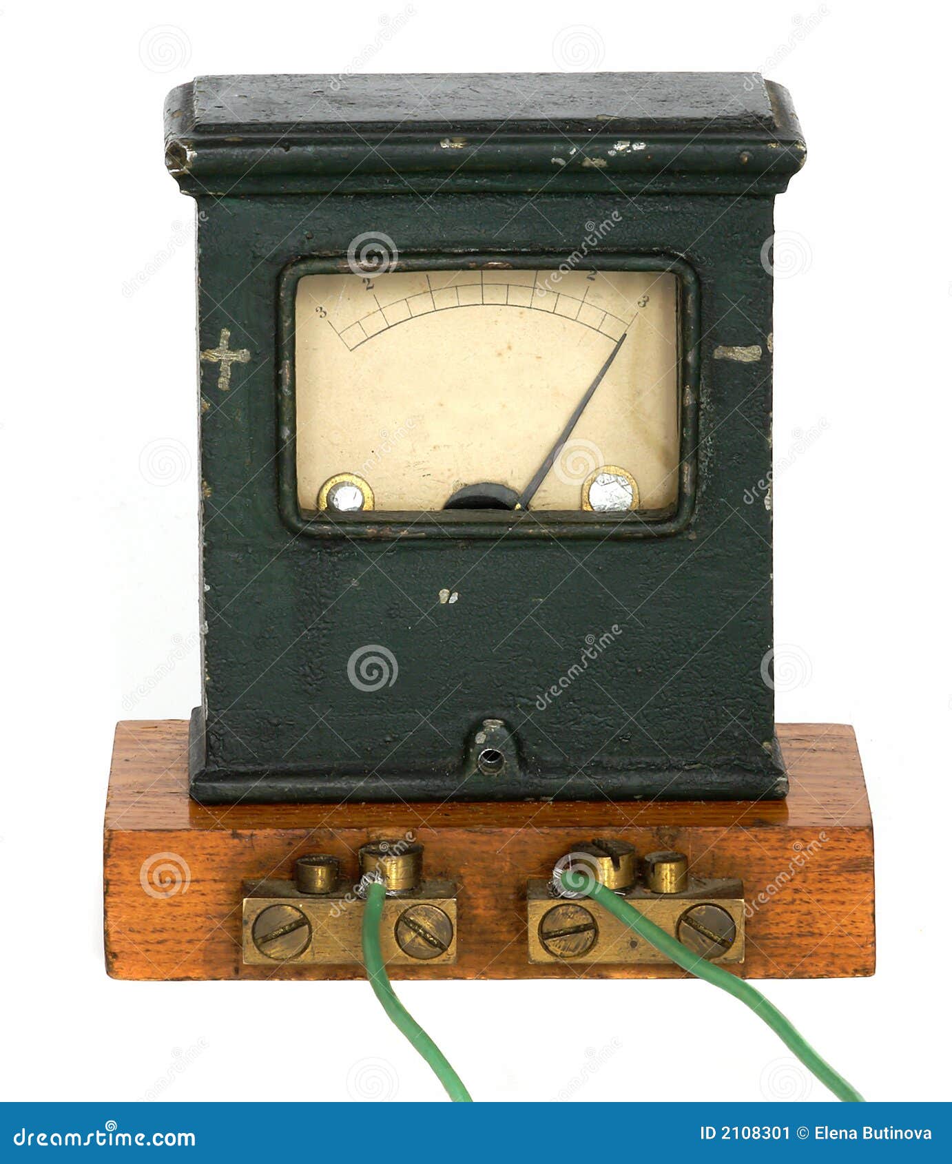 The ancient ammeter stock image. Image of amplifier, electricity 2108301