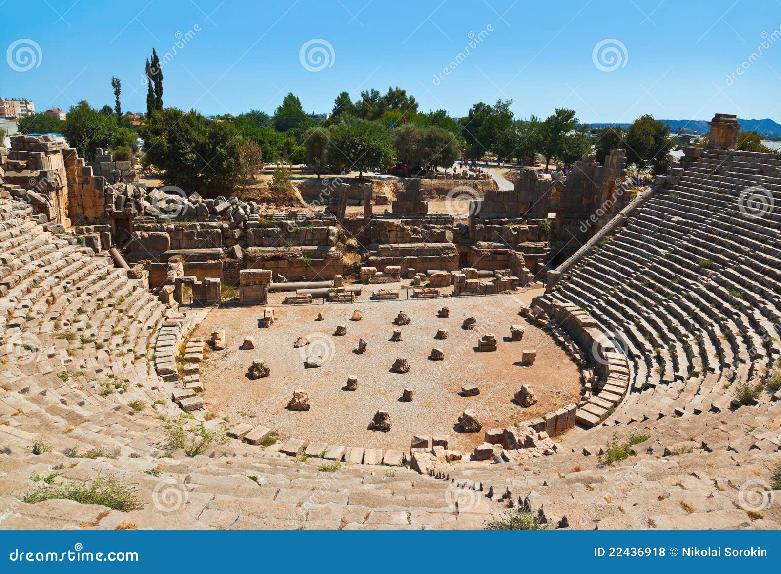 ancient amphitheater in myra, turkey