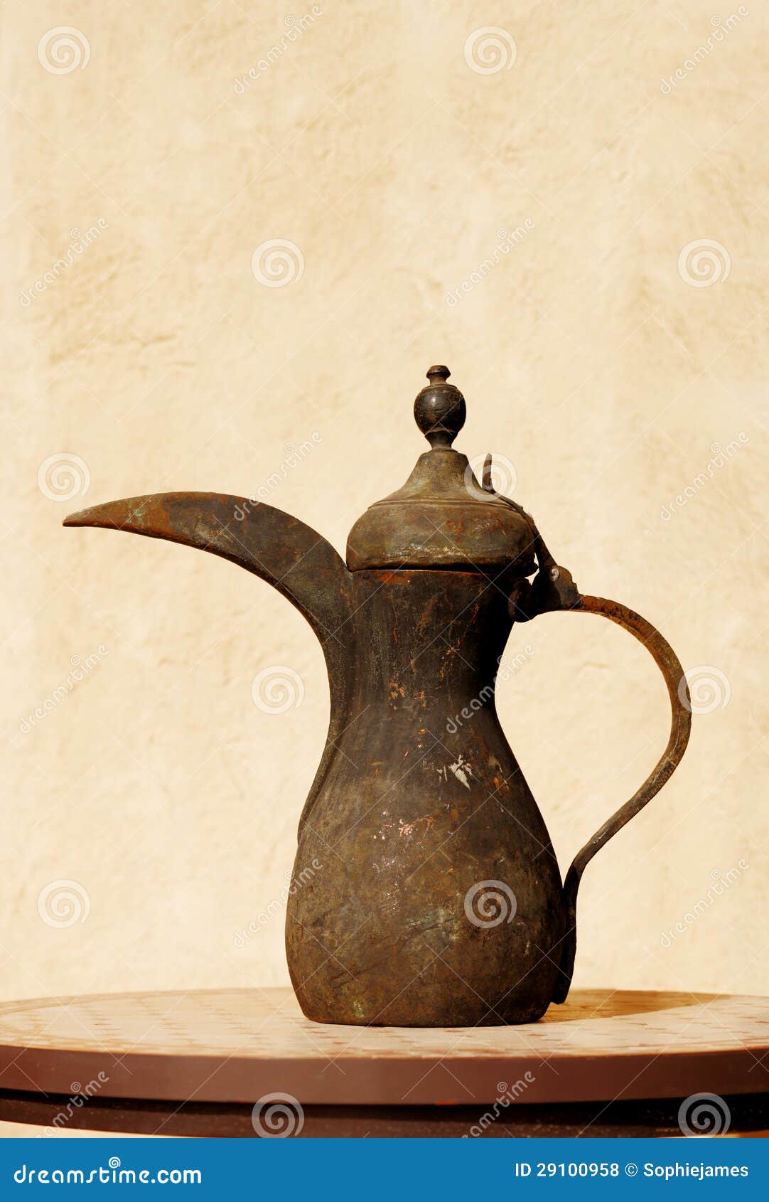 This is an Ancient Arabic Beduin Tea Pot Stock Photo Image of