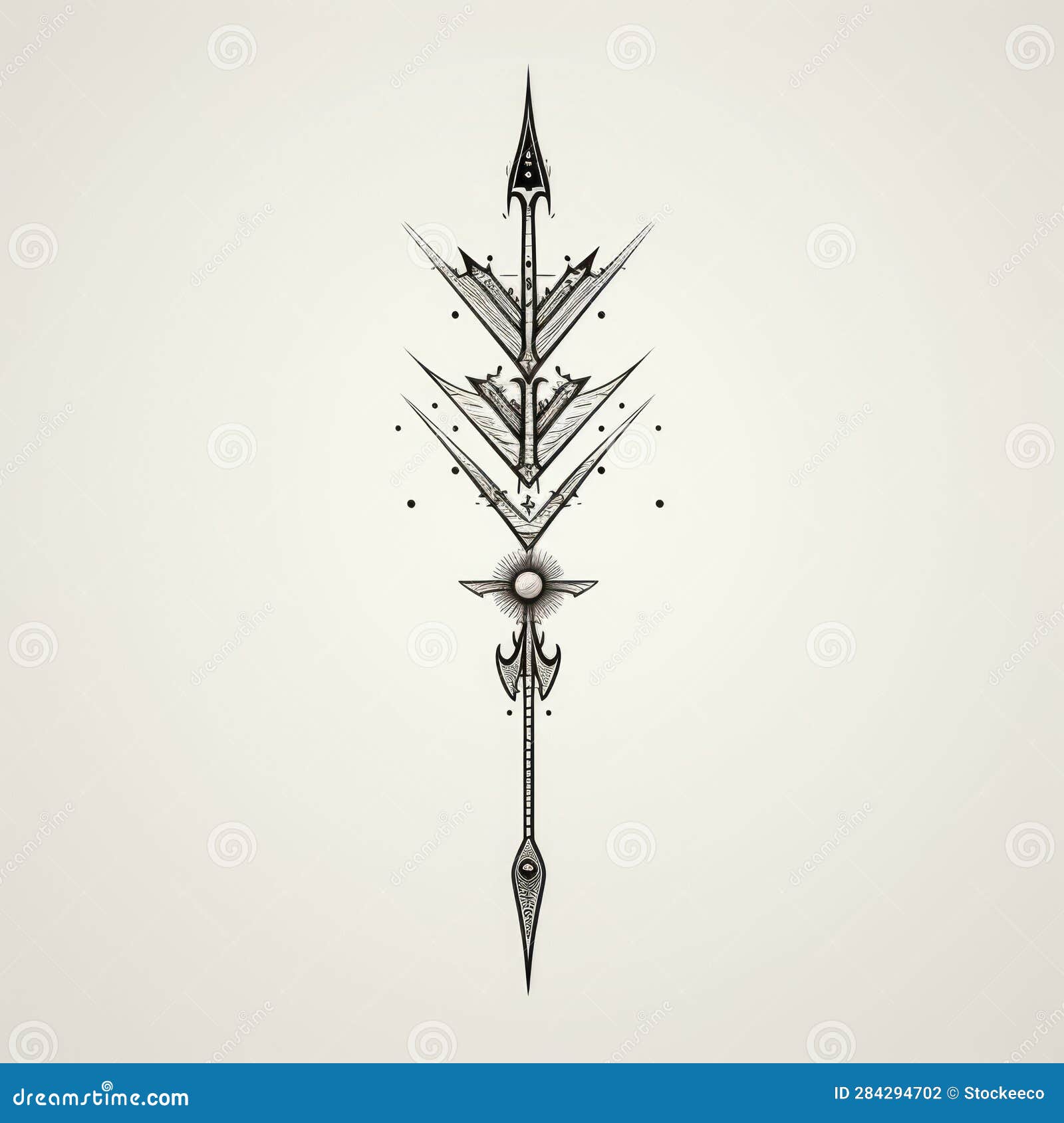 Ancient Arrow with Futuristic Fantasy Designs Stock Illustration ...