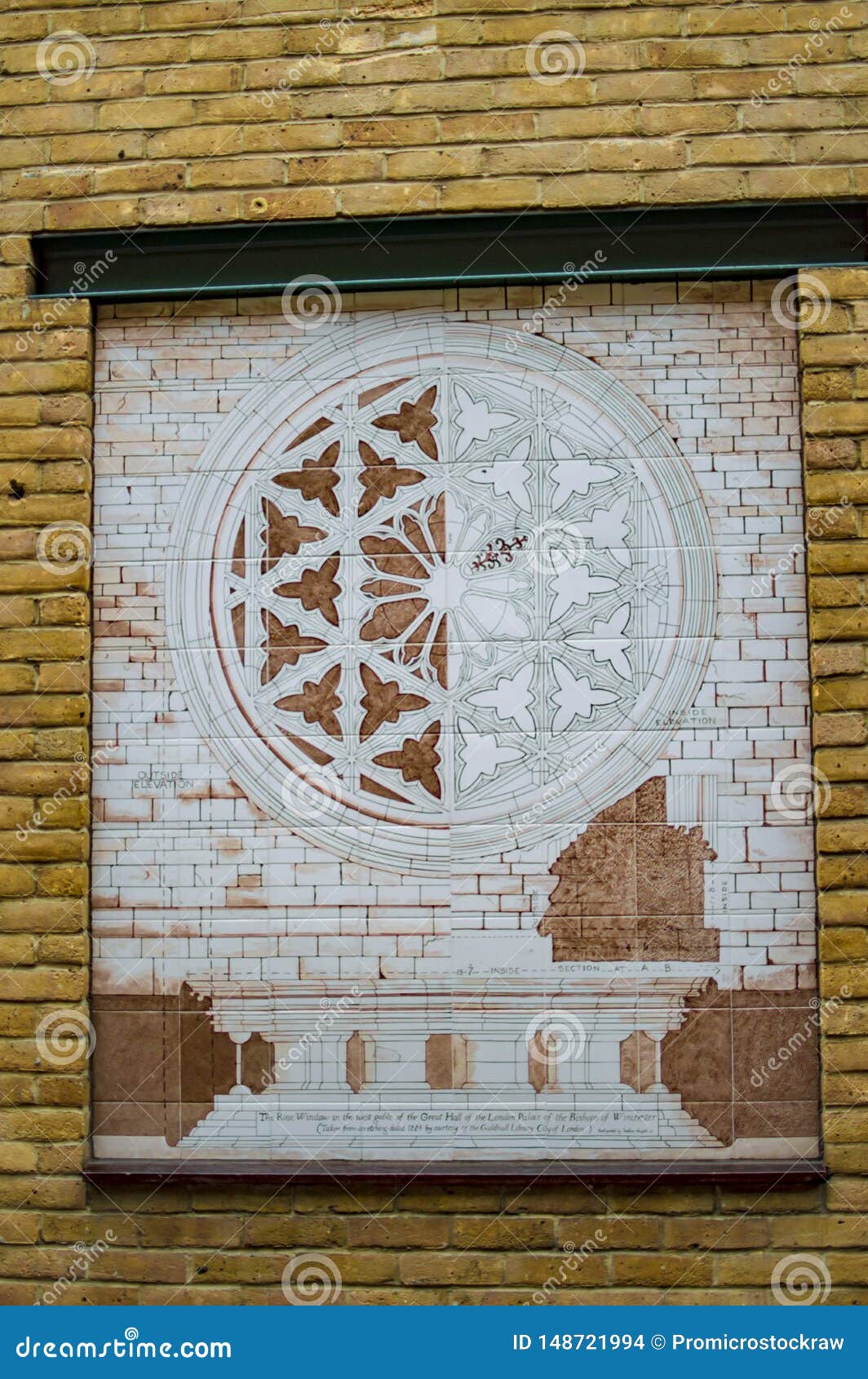 Ancient Art on Wall in London Stock Photo Image of lamp, history