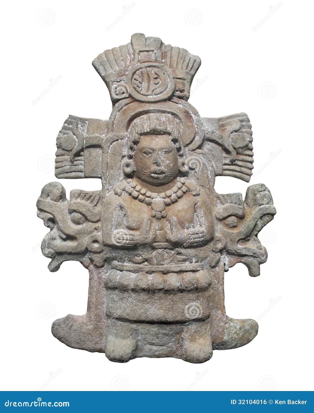 Ancient Aztec Statue Isolated. Stock Photo Image of artifact