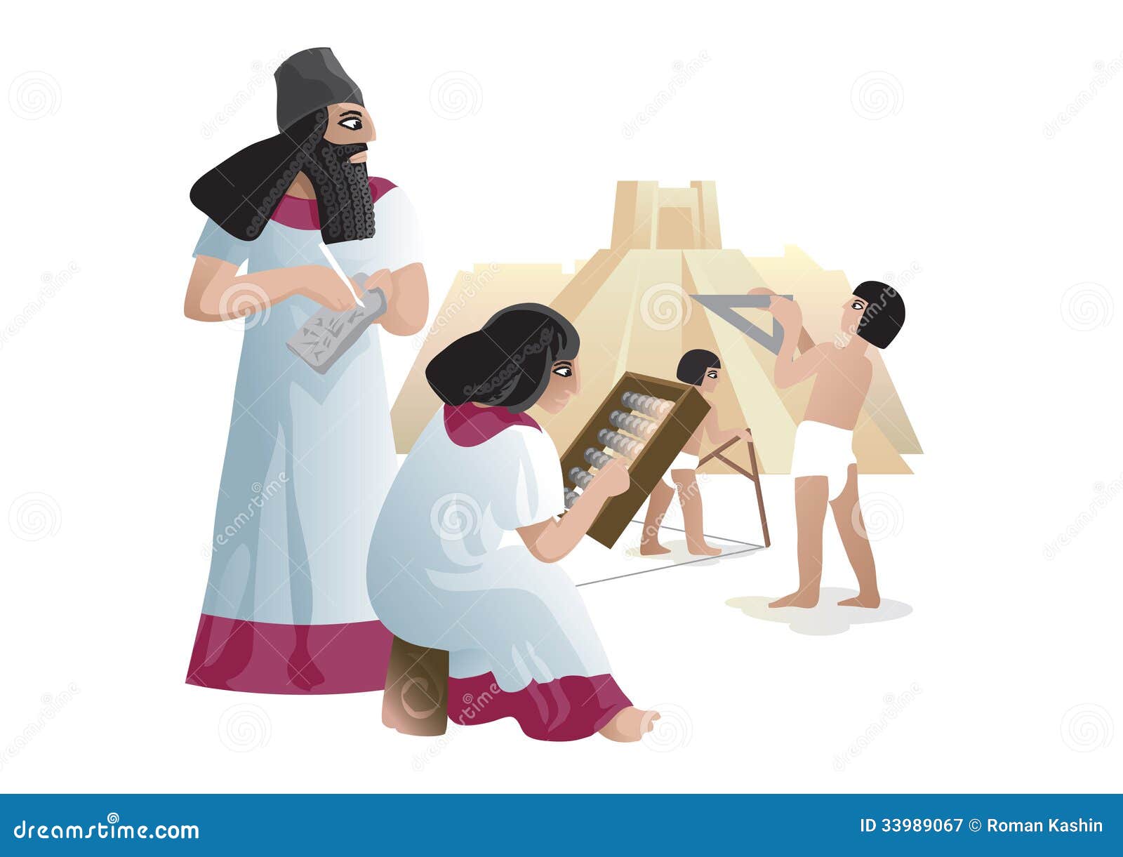 Ancient Babylonian Builders Stock Vector Illustration of assyrian