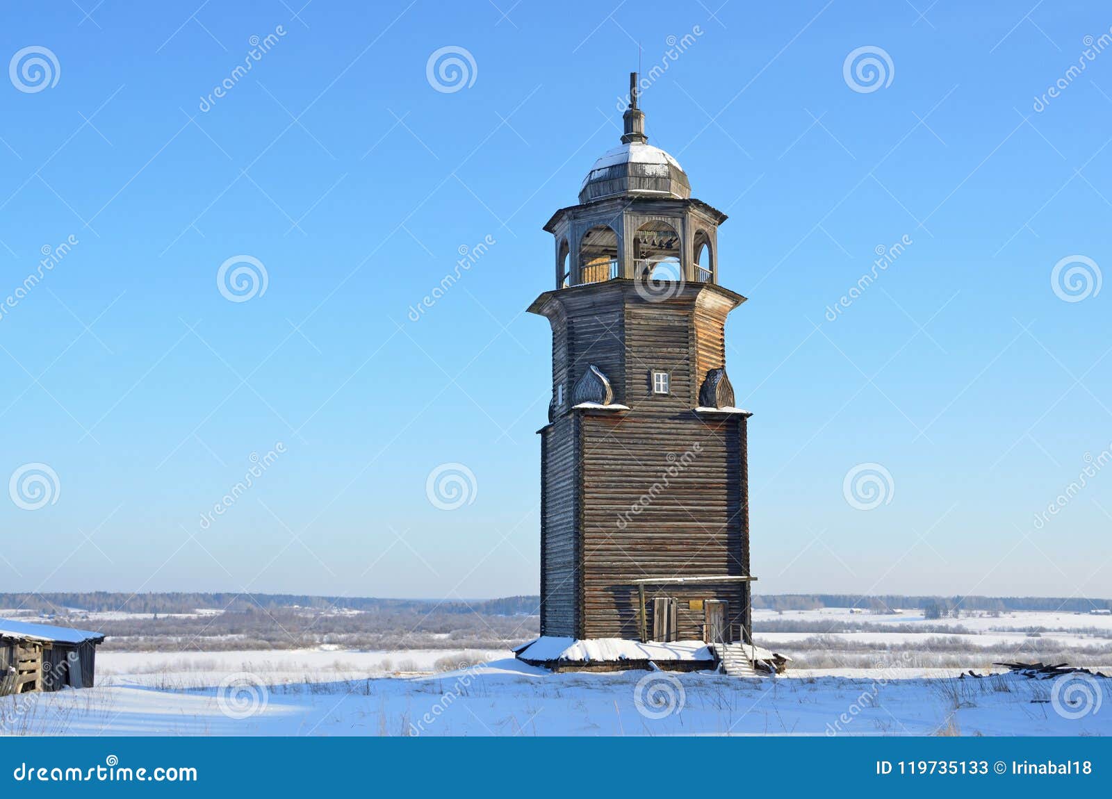 Ancient Bell Tower Of Preobrazhenskaya, XVIII Century In Turchasovo ...