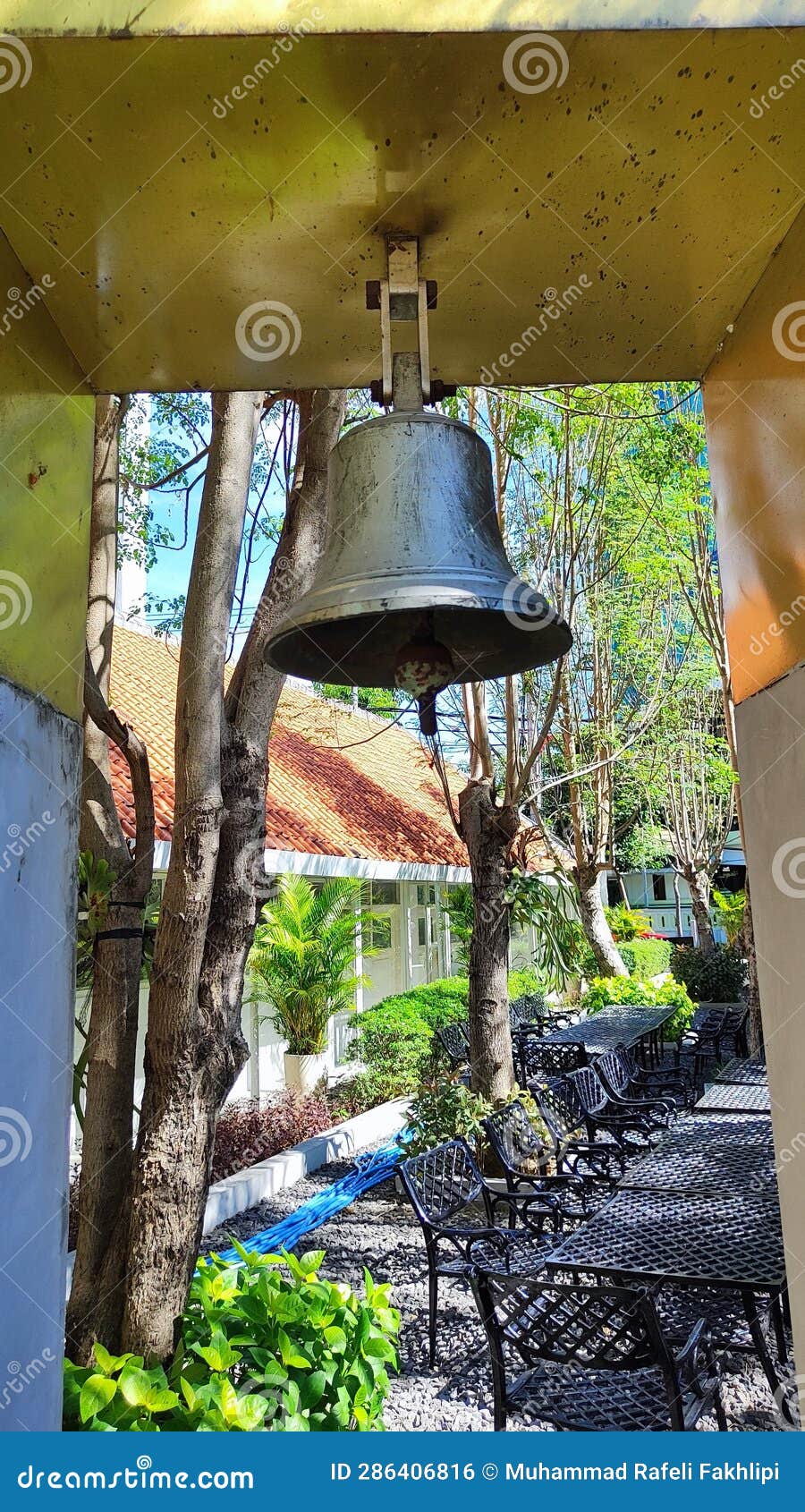 Ancient Bells at the Front of the Educational Museum in the City of