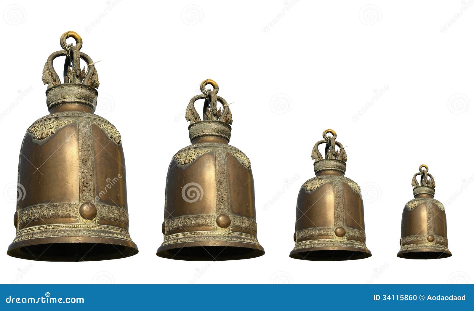 Ancient brass bells stock photo. Image of bangkok, ring 34115860