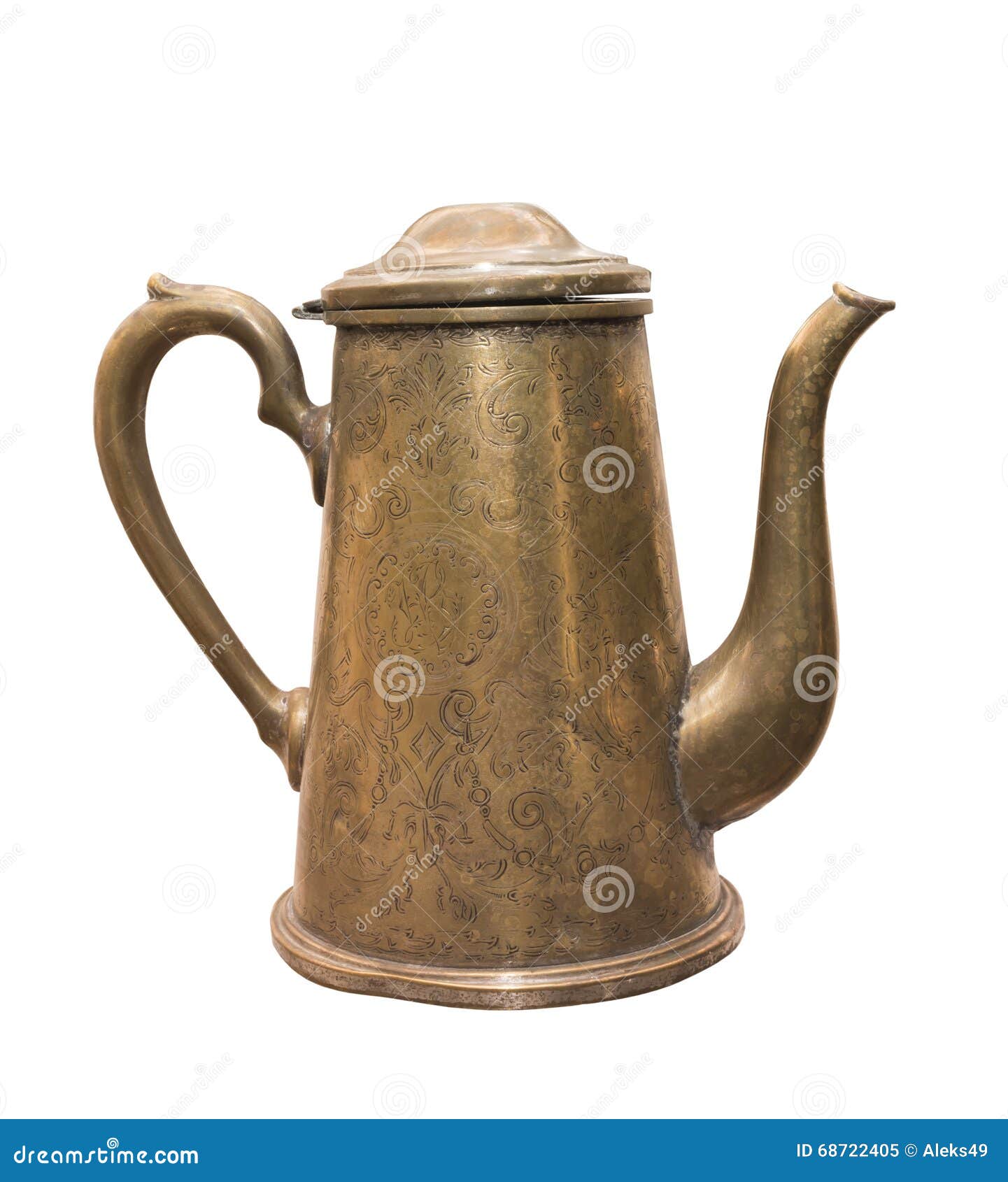 Ancient Brass Coffee Pot, 19th Century Stock Image Image of beverage