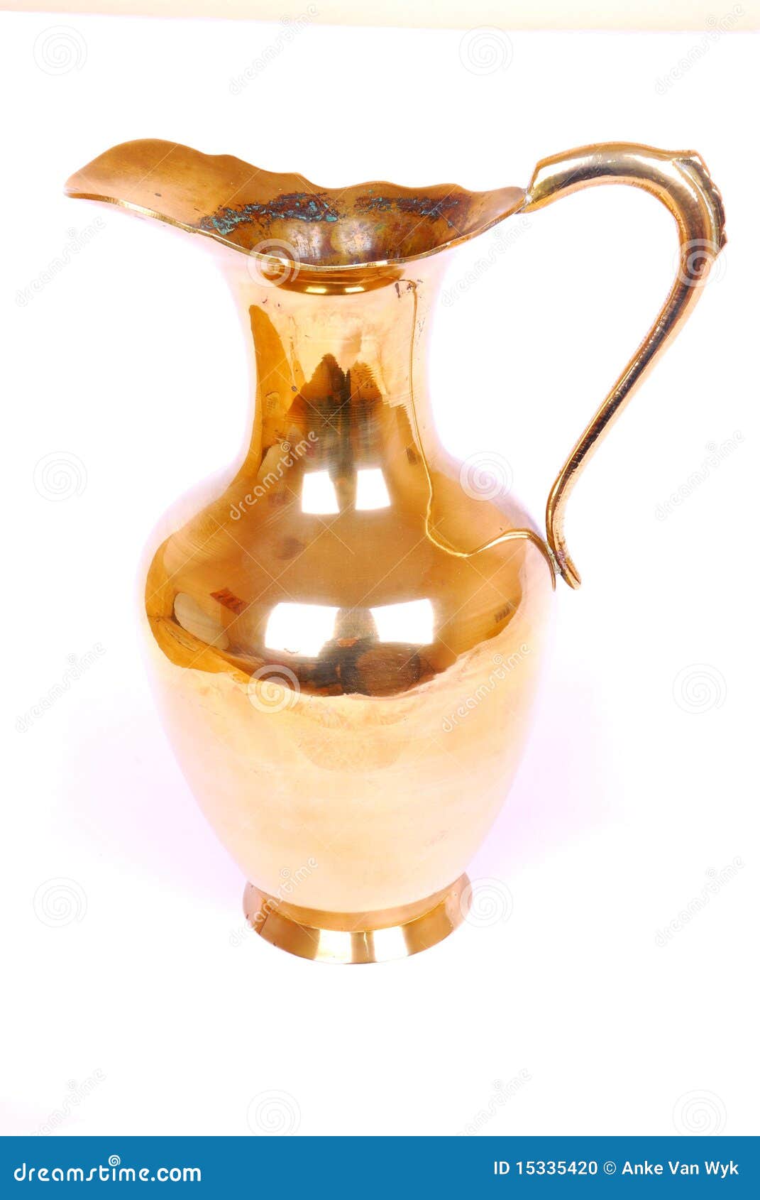 Ancient brass jug stock photo. Image of antique, isolated 15335420