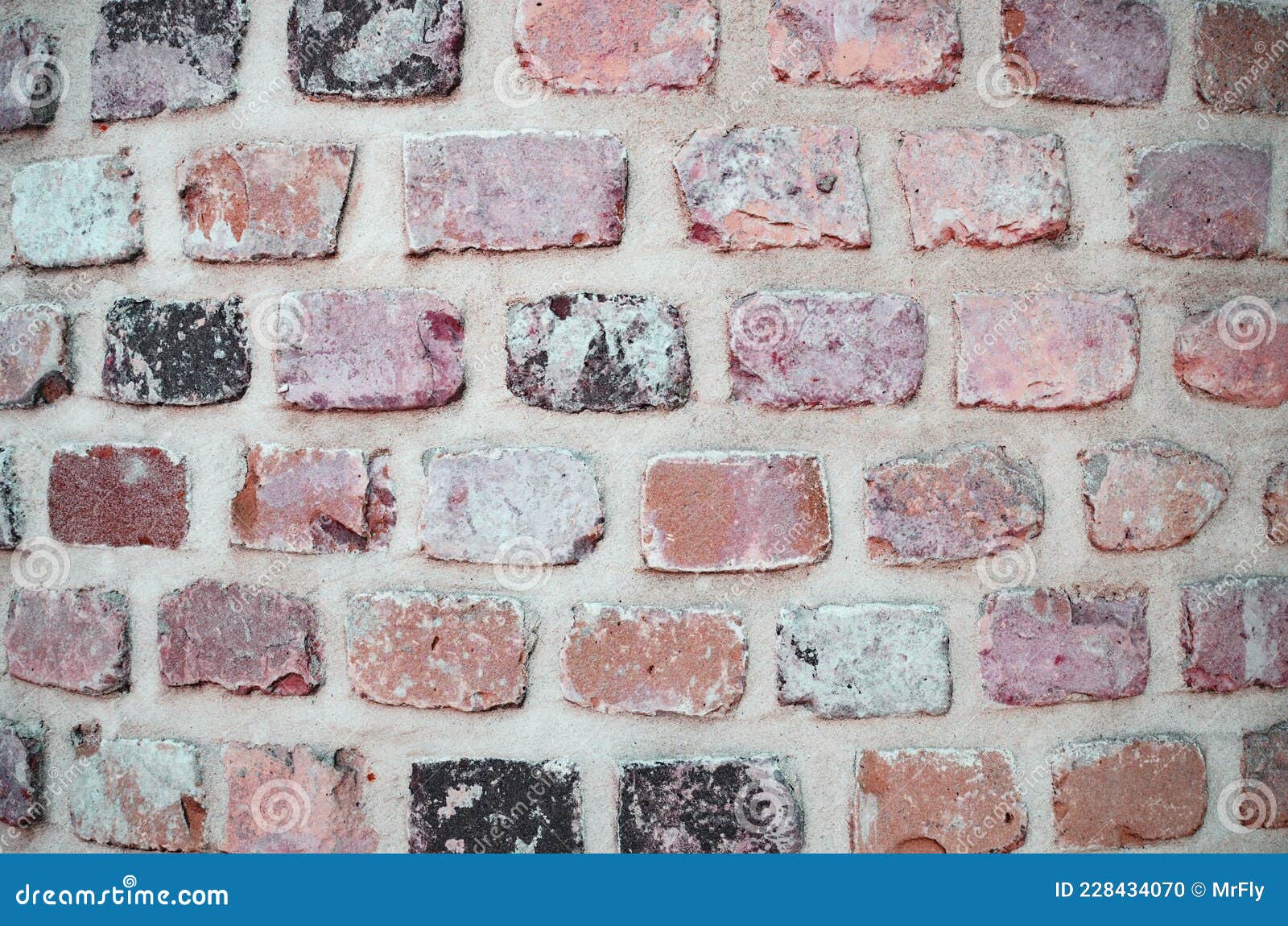 Ancient Bricks Layout, Green Bricks Fading Background RoyaltyFree