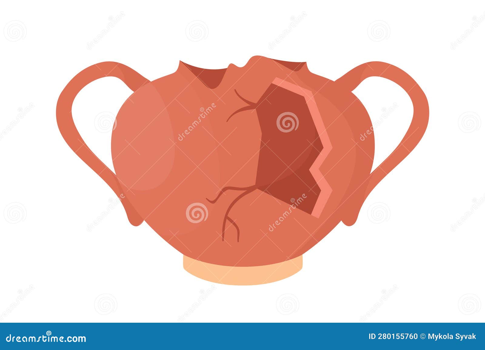 Ancient Broken Vase stock vector. Illustration of isolated 280155760