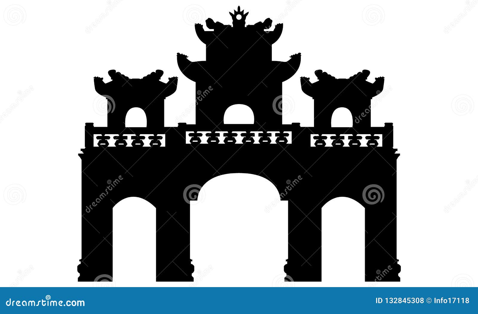 ancient buddhist temple in vietnam.  silhouette