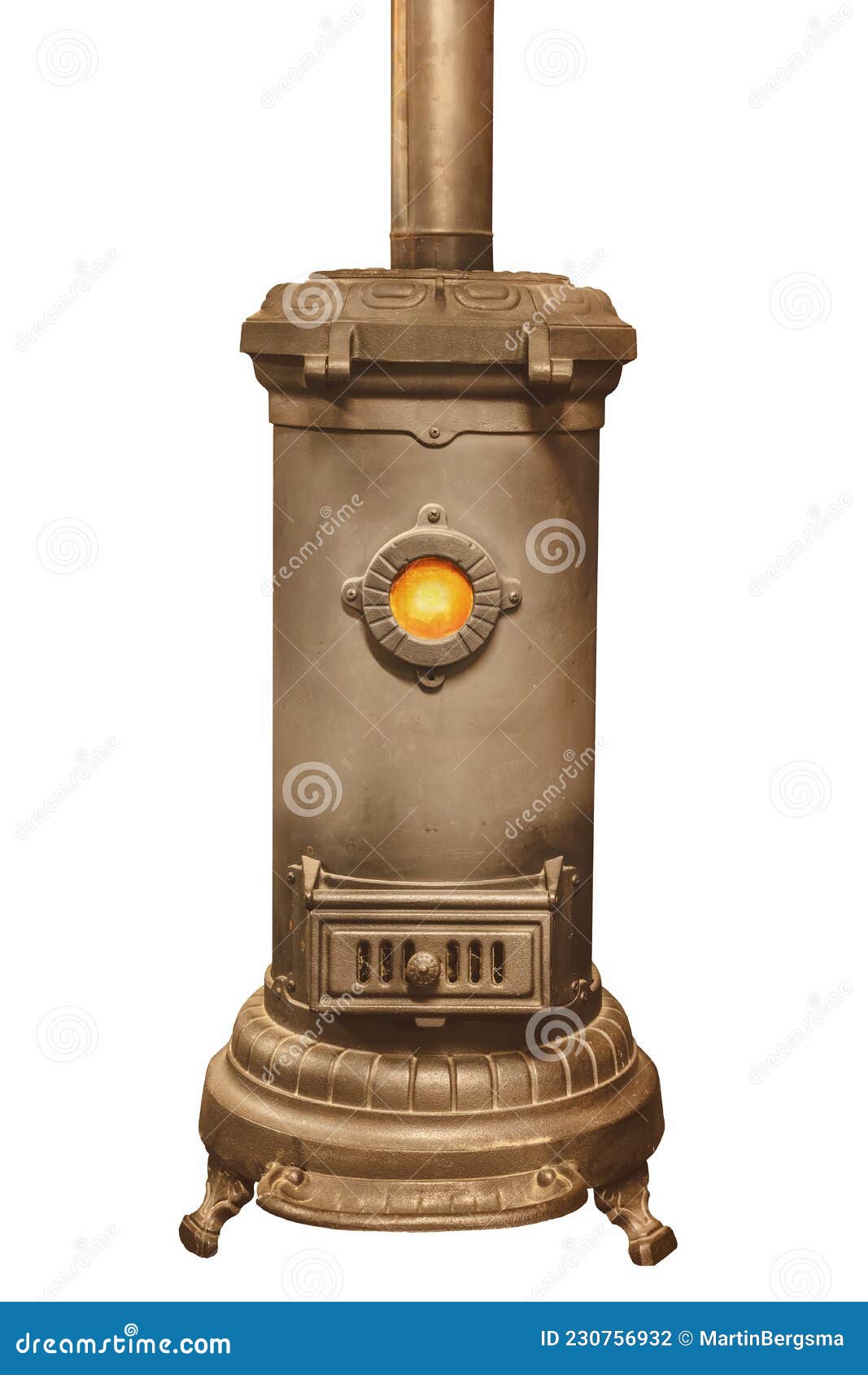 Ancient Burning Black Stove Isolated on White Stock Photo Image of