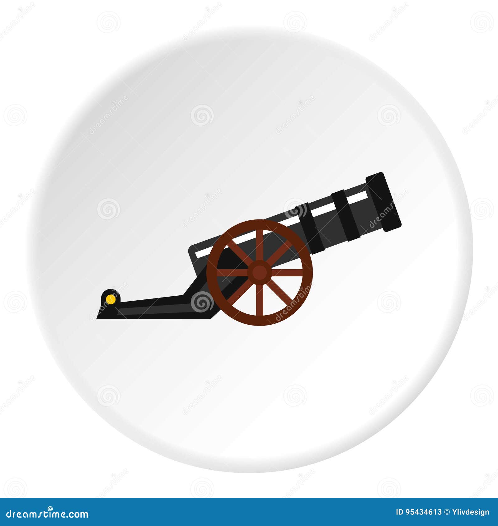 Ancient cannon icon circle stock vector. Illustration of historic ...