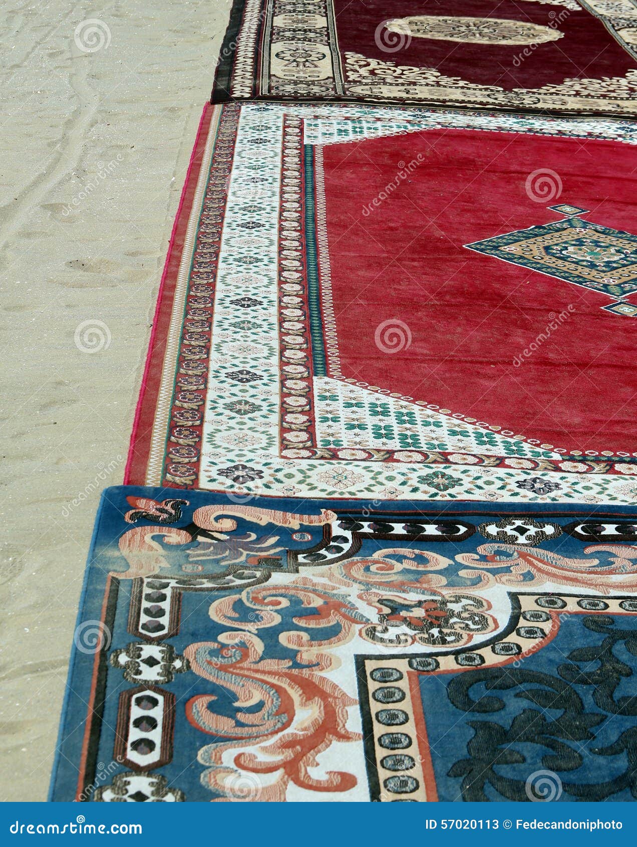 Ancient Carpets on Sandy Beach in Egypt Stock Image Image of oriental