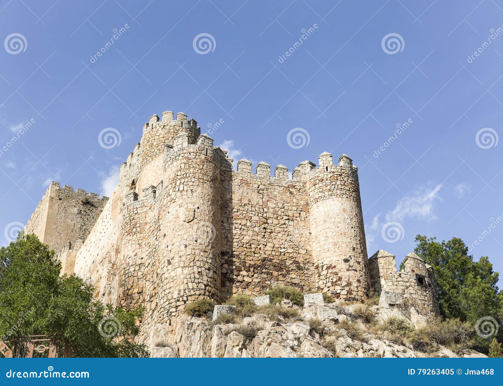 ancient castle in almansa city, albacete, spain