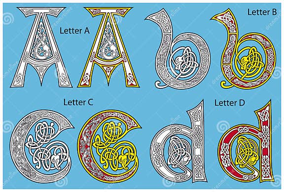 Ancient Celtic alphabet stock vector. Illustration of figure - 18859785