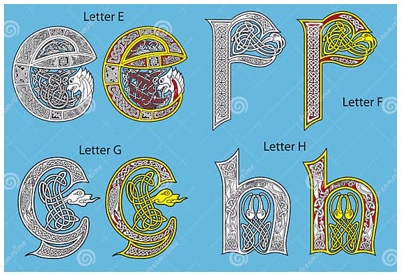 Ancient Celtic alphabet stock vector. Illustration of revival - 18859788