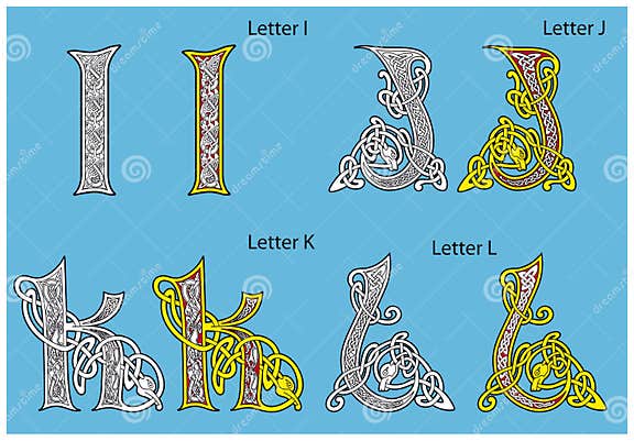 Ancient Celtic alphabet stock vector. Illustration of elegance - 18859794