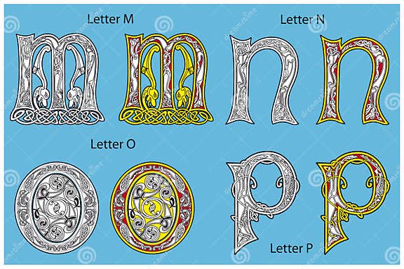 Ancient Celtic alphabet stock vector. Illustration of character - 18859799