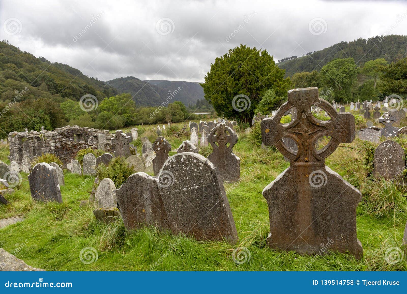 Ancient Celtic Gravesite With Unmarked Gravestones In The Middle Of A ...