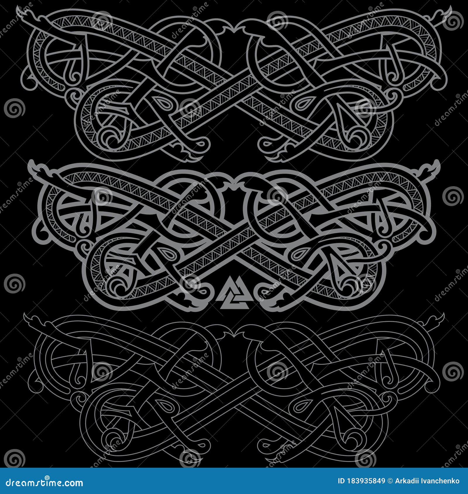 Ancient Celtic, Scandinavian Mythological Symbol of Dragon. Celtic Knot  Ornament Stock Vector - Illustration of tattoo, medieval: 183935849