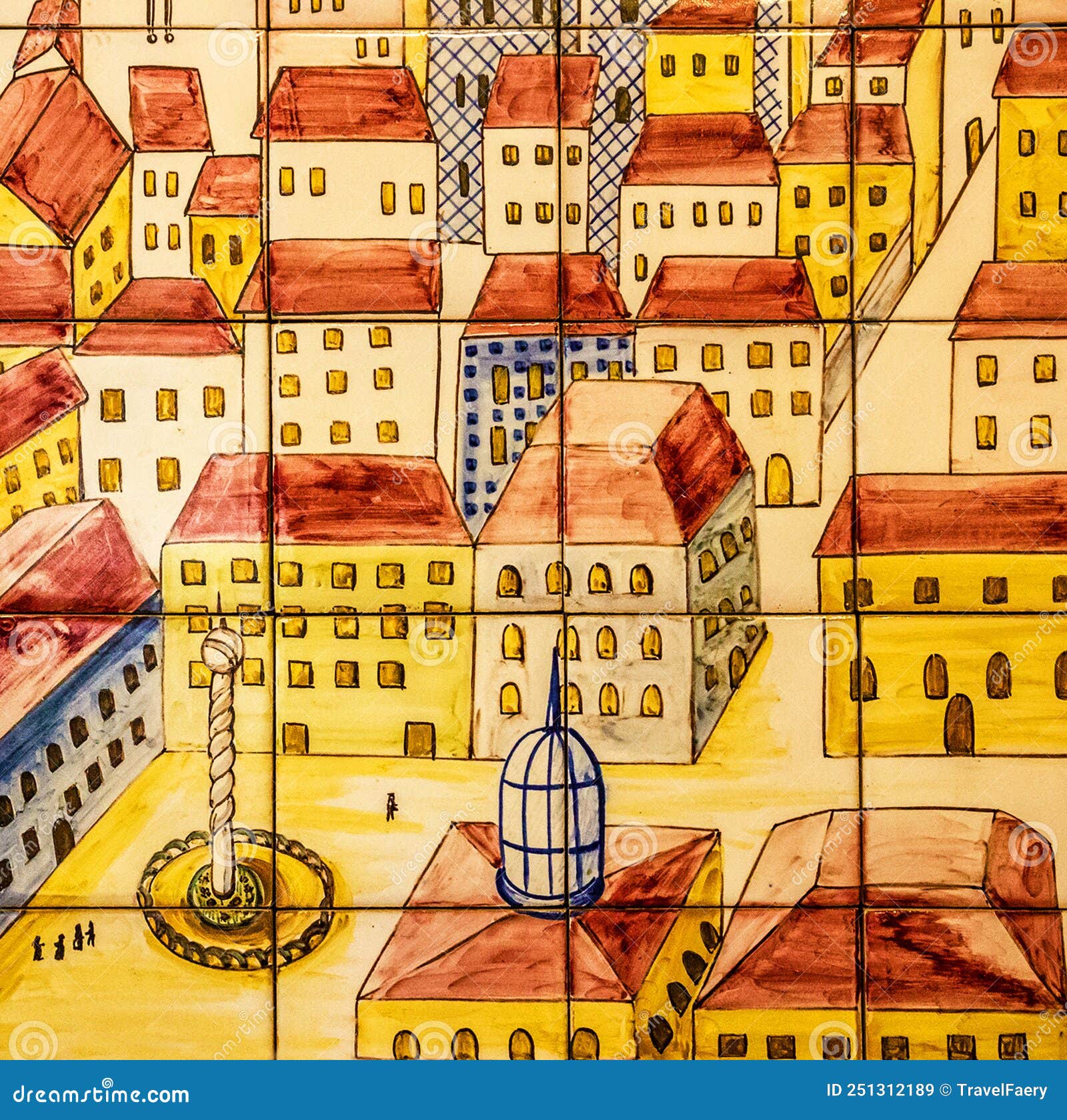 Ancient Ceramic Tile, Museum Azulejo, Lisbon, Portugal Editorial Stock