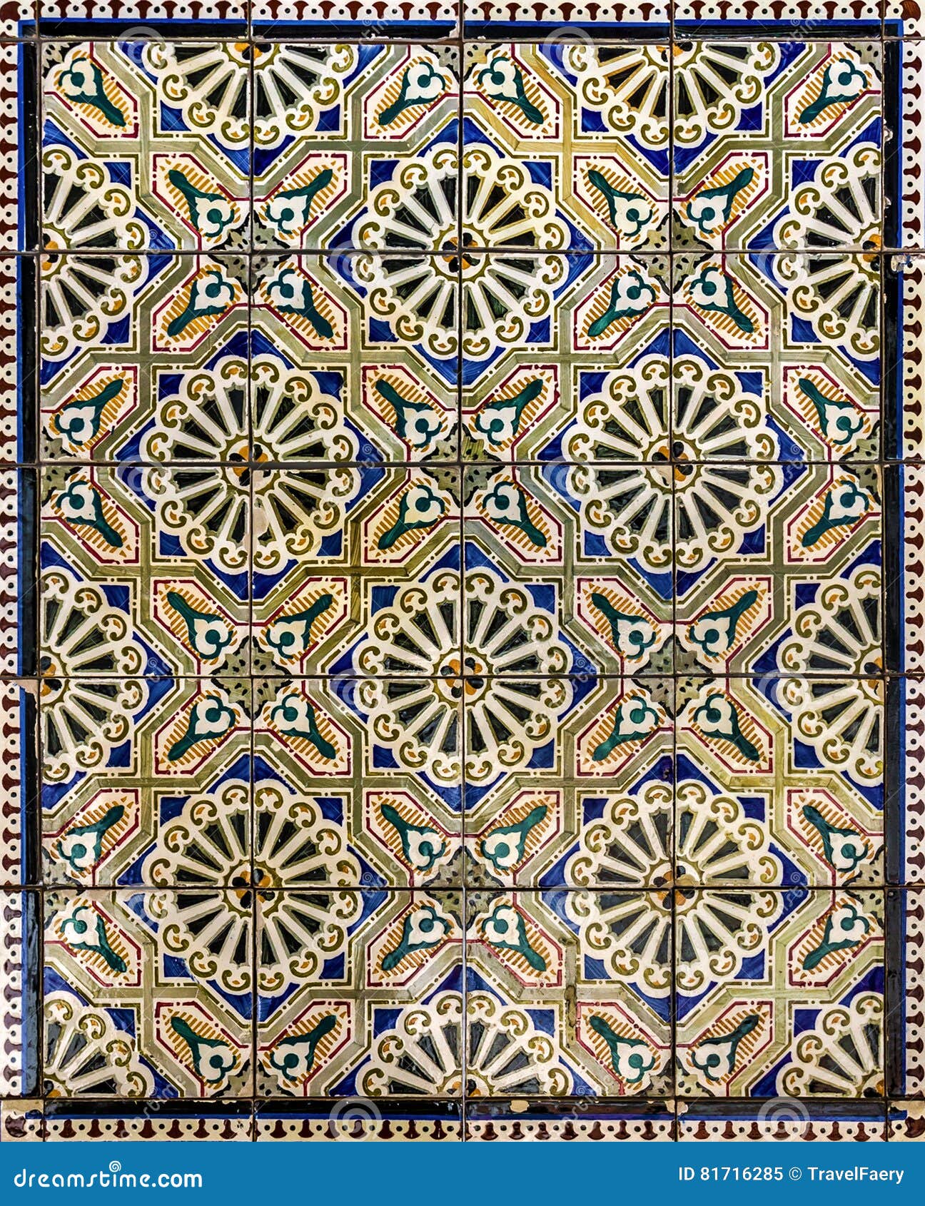 Ancient Ceramic Tile, Museum Azulejo, Lisbon, Portugal. Editorial Image