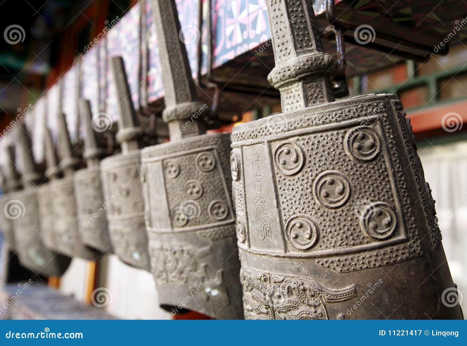 Ancient Chinese Bronze Chime Stock Image Image of music, engraving