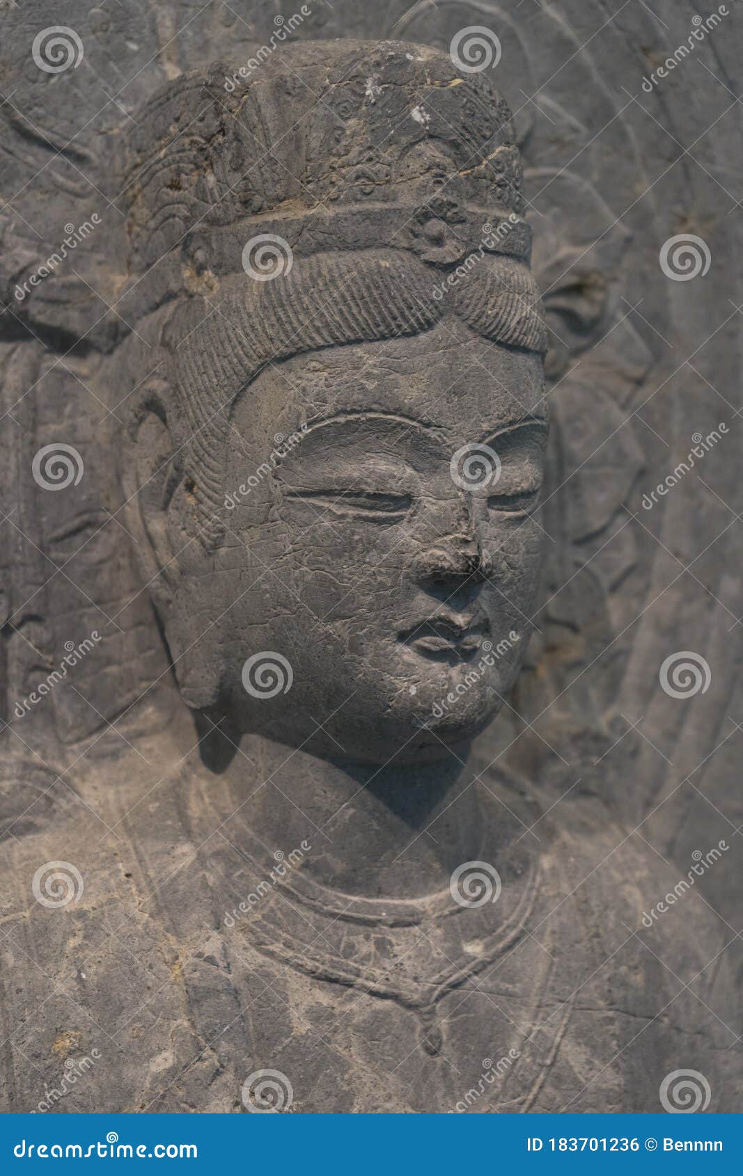 Ancient Chinese Buddha Sculpture in the Museum. Editorial Photo Image